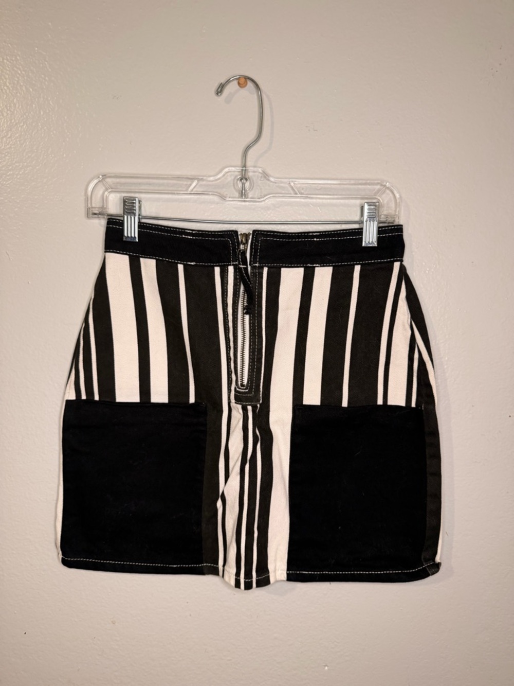 Urban Outfitters Black and White Striped Mini Skirt
